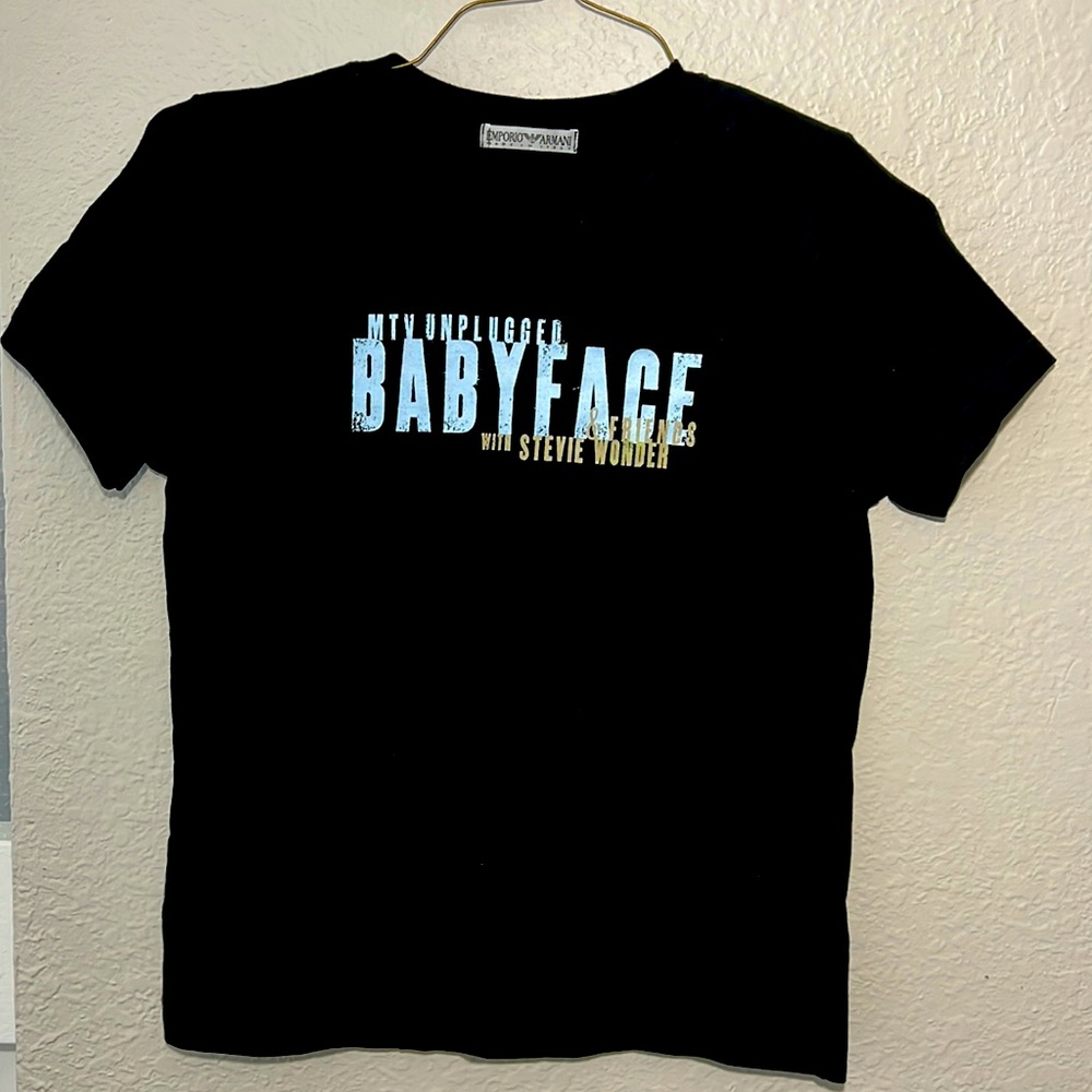 Relisted EMPORIO ARMANI T-Shirt Black MTV Unplugged BABYFACE Concert 1997 Vintag